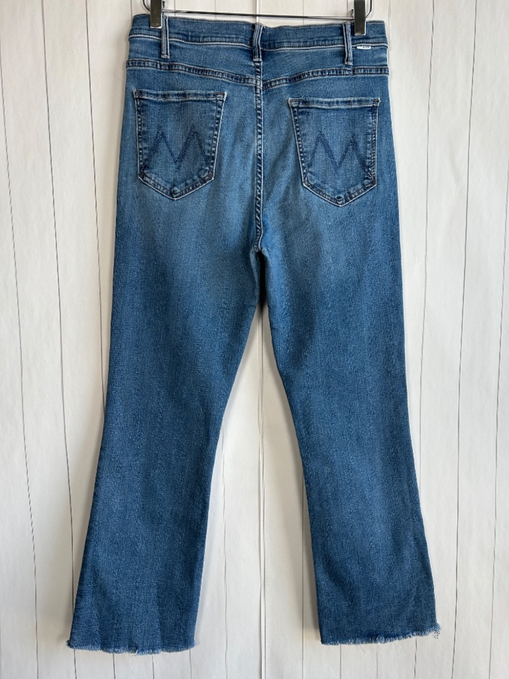 Mother Jeans size 31 Hustler Ankle Fray Healing Jar blue medium wash raw hem - Picture 4 of 16